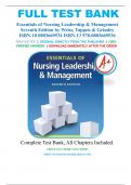 Test Bank Essentials of Nursing Leadership & Management 7th Edition Sally A. Weiss