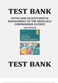 LITTLE AND FALACE'S DENTAL MANAGEMENT OF THE MEDICALLY COMPROMISED PATIENT 9TH AND 10TH EDITION TEST BANK Latest Verified Review 2024 Practice Questions and Answers for Exam Preparation, 100% Correct with Explanations, Highly Recommended, Download to Sco