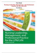 Nursing Leadership, Management, and Professional Practice for the LPN/LVN 7th Edition Test Bank By Tamara R. Dahlkemper  | Chapter 1 – 20, Latest-2024|