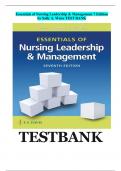 TEST BANK Essentials of Nursing Leadership & Management 7 Edition by Sally A. Weiss All Chapters