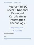 All in one deal for Unit 4 BTEC programming (Assignment A and B,C) Distinction met