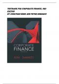 TESTBANK FOR Corporate Finance, 3rd  Edition  by Jonathan Berk and Peter De