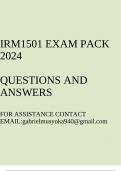 IRM1501 Exam pack 2024(Questions and answers)