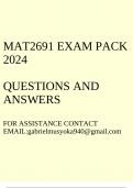 MAT2691 Exam pack 2024(Questions and answers)