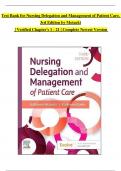 Test Bank For Nursing Delegation and Management of Patient Care, 3rd Edition by Motacki, Complete Chapters 1 - 21, Newest Version (100% Verified by Experts)