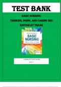 TEST BANK FOR BASIC NURSING- THINKING, DOING, AND CARING 2ND AND 3RD EDITION BY LESLIE S. TREAS Latest Verified Review 2024 Practice Questions and Answers for Exam Preparation, 100% Correct with Explanations, Highly Recommended, Download to Score A+