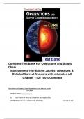 Complete Test Bank For Operations and Supply Chain Management 16th Edition Jacobs  Questions & Detailed Correct Answers with rationales All  (Chapter 1-22) 100% Complete