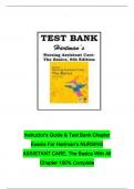 Instructor’s Guide & Test Bank Chapter Exams For Hartman’s NURSING ASSISTANT CARE, The Basics With All Chapter 100% Complete
