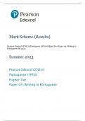Pearson Edexcel GCSE In Portuguese (1PG0) Higher Tier Paper 04: Writing in  Portuguese MS 2023
