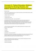 Concept 41 Patient Education Giddens Concepts for Nursing Practice, 3rd Edition Questions