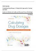 Test Bank - Calculating Drug Dosages-A Patient-Safe Approach to Nursing and Math, 2nd Edition (Castillo, 2021), Chapter 1-22 | All Chapters