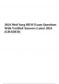 2024 Med Surg HESI Exam Questions With Verified Answers Latest 2024 (GRADED)