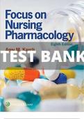 TestBank Focus on Nursing Pharmacology 8 th Edition by Amy Karch - Chapter1-50 VERIFIED ANSWERS
