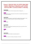 Exam 1: NSG123/ NSG 123 (NEW 2024/ 2025 Update) Med Surg 1| Questions and Verified Answers| 100% Correct| Graded A- Herzing   