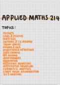 Applied Mathematics 214 - class notes