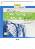 Test Bank & Study Guide - Principles of Radiographic Imaging: An Art and A Science 6th Edition by Richard R. Carlton, Arlene M. Adler & Vesna Balac - Complete, Elaborated and Latest Test Bank. ALL Units (1-42) Included and Updated for 2023 -5 Star