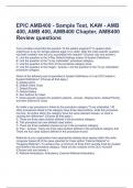 EPIC AMB400 - Sample Test, KAW - AMB 400, AMB 400, AMB400 Chapter, AMB400 Review