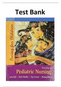 Test Bank For Principles Of Pediatric Nursing Caring For Children 7th Edition By Jane W Ball; Ruth C Bindler; Kay Cowen; Michele Rose Shaw ISBN:9780134257013| Complete Guide A+