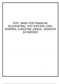 TEST BANK FOR FINANCIAL ACCOUNTING, 16TH EDITION, CARL WARREN, CHRISTINE JONICK, JENNIFER SCHNEIDER