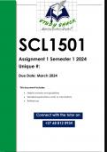 SCL1501 Assignment 1 (QUALITY ANSWERS) Semester 1 2024