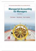 Solution Manual for Managerial Accounting for Managers, 6th Edition By Eric Noreen, Peter Brewer, Ray Garrison