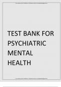 TEST BANK Psychiatric Mental Health Nursing 8th edition by Shelia Videbeck - All Chapters Included |A+ ULTIMATE GUIDE 2