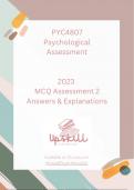 PYC4807 - Assessment 2 MCQ 2023 (Questions and Answers)