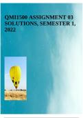 QMI1500 ASSIGNMENT 03 SOLUTIONS, SEMESTER 1, 2022