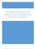 Test Bank For Psychiatric Mental Health Nursing 8th Edition By Videbeck Updated 2024