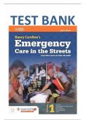 Test Bank for Nancy Caroline’s Emergency Care in the Streets 8th Edition by Nancy L. Caroline  ISBN:9781284104882| Complete Guide A+