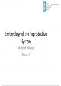 Embryology of reproductive system 