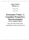 Solutions Manual For Economics Today A Canadian Perspective Macroeconomics (Canadian Edition) 1st Edition By Roger Miller, Lia Rizzo, George Sroka, Jim Higginson, Mustaq Ahmad (All Chapters, 100% Original Verified, A+ Grade)