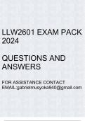 LLW2601 Exam Pack 2024 (Questions and answers)