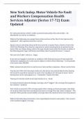 New York Indep. Motor Vehicle No-Fault and Workers Compensation Health Services Adjuster (Series 17-72) Exam Updated