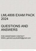 LML4806 Exam pack 2024 (Questions and answers)