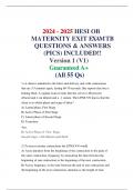 2024 - 2025 HESI OB MATERNITY EXIT EXAMTB QUESTIONS & ANSWERS (PICS) INCLUDED!! Version 1 (V1) Guaranteed A+ (All 55 Qs)