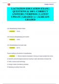 LACTATION EDUCATION EXAM |  QUESTIONS & 100% CORRECT ANSWERS (VERIFIED) | LATEST  UPDATE | GRADED A+ | ALREADY  GRADED