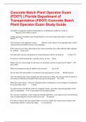 Concrete Batch Plant Operator Exam (FDOT) | Florida Department of Transportation (FDOT) Concrete Batch Plant Operator Exam Study Guide