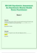 NR548 / NR 548 Exam 3 (Latest 2024 / 2025): Psychiatric Assessment for Psychiatric-Mental Health Nurse Practitioner|Weeks 5-6 Covered|Questions and Verified Answers| 100% Correct - Chamberlain