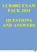 LCR4802 EXAM PACK 2024 QUESTIONS AND ANSWERS