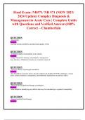 Midterm & Final Exam: NR571/ NR 571 (New 2024/ 2025 Updates BUNDLED TOGETHER WITH COMPLETE SOLUTIONS) Complex Diagnosis & Management in Acute Care | Reviews with Questions and Verified Answers|100% Correct – Chamberlain 