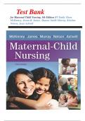 Test Bank - Maternal Child Nursing, 5th Edition (McKinney, 2018), Chapter 1-55 | All Chapters