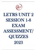 LETRS Unit 2 Session 1-8 Exam latest updated 2023 Q&A