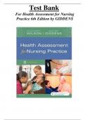 Test Bank For Health Assessment for Nursing Practice 6th Edition by Susan F. Wilson; Jean Foret Giddens | ISBN : 9780323377768 | All Chapters 1-24 |A+ COMPLETE GUIDE