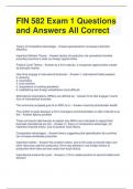 FIN 582 Exam 1 Questions and Answers All Correct