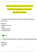 NASM CPT Final Exam Questions and Answers (2024 / 2025) (Verified Answers)