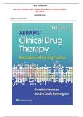 Test Bank For Abrams' Clinical Drug Therapy: Rationales for Nursing Practice 13th Edition by Geralyn Frandsen, SANDRA PENNINGTON||All Chapters
