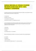 SARAH MICHELLE CRASH COURSE REVIEW EXAM 2024 WITH 100% CORRECT ANSWERS