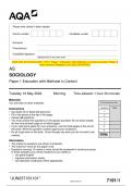 2023 AQA AS SOCIOLOGY 7191/1 Paper 1 Education with Methods in Context Question Paper & Mark scheme (Merged) June 2023 [VERIFIED]