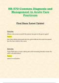 NR570 / NR 570 Final Exam (Latest 2024 / 2025): Common Diagnosis and Management in Acute Care Practicum |Weeks 1-8 Covered|Questions and Verified Answers| 100% Correct - Chamberlain